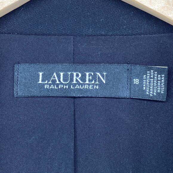 LAUREN RALPH LAUREN Blazer 18 Double Breasted Suit Coat Jacket Black - Picture 5 of 13